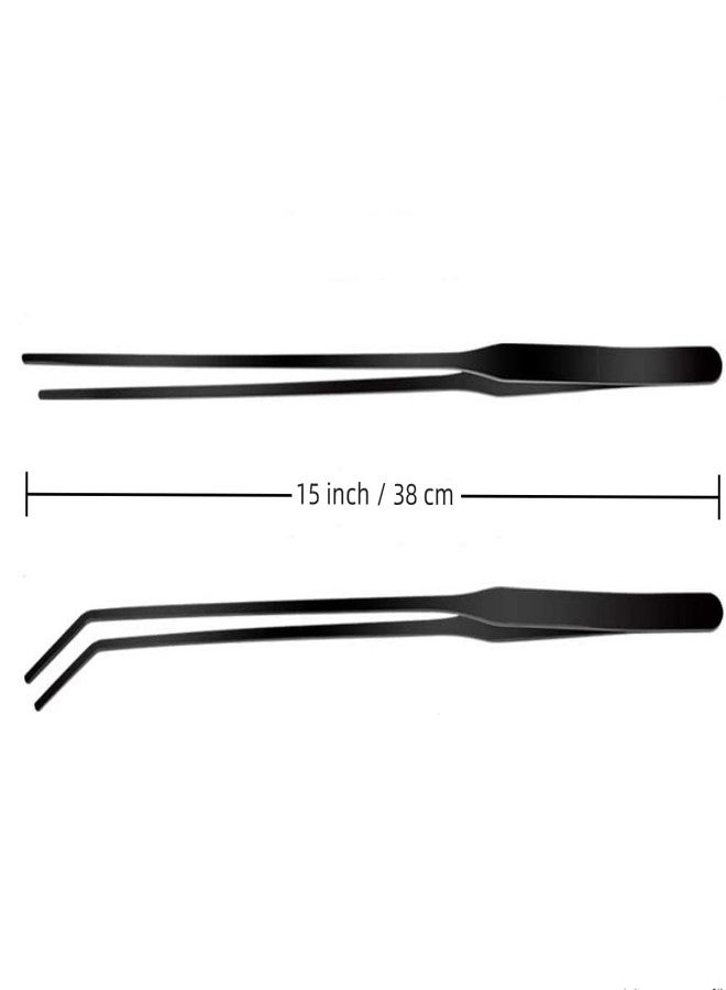 MRTIOO 2Pcs 10.5" Reptile Stainless Steel Long Tweezers Feeding Tongs, Lizards Snake Gecko and Tarantula Supplies, Terrariums Aquarium Fish Tank Tools - 10.5" Black 2Pcs - Image 5